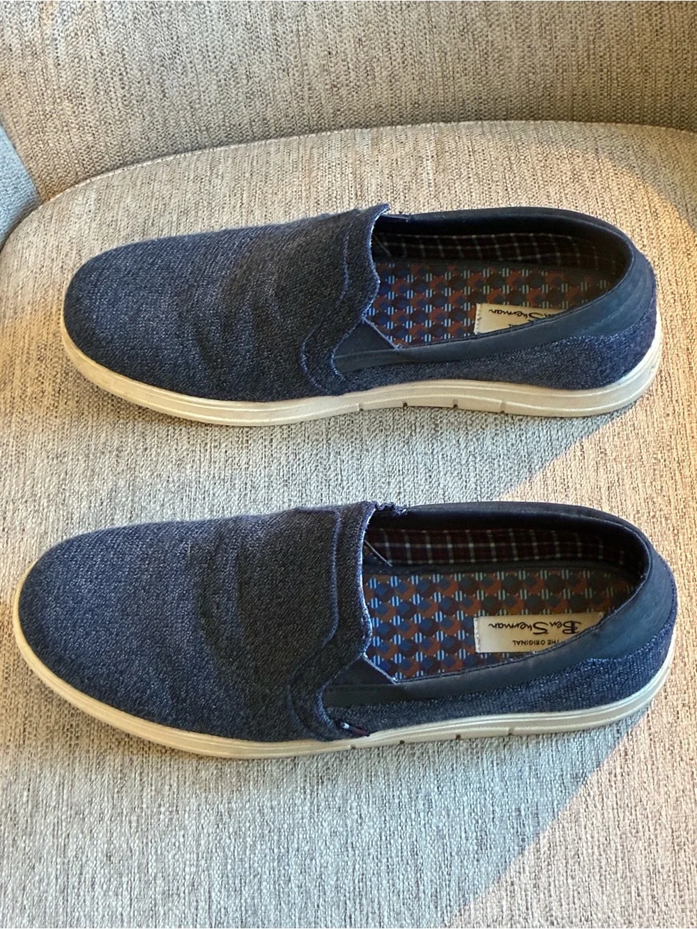 Ben Sherman Navy Blue Slip-On Canvas Loafers (Size US 11)